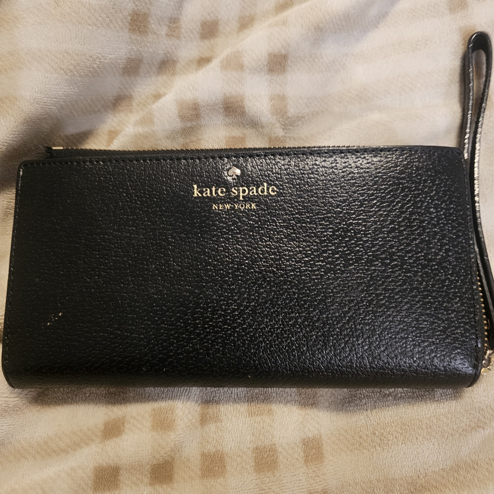 Kate Spade Black Leather Wristlet